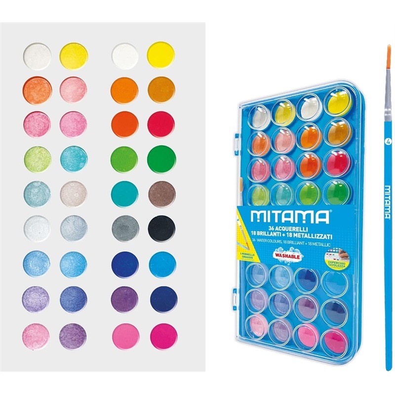 Mitamata 36 Acquerelli Colori Brillanti