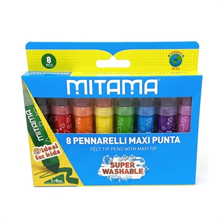 Pennarelli Super Lavabili Punta Maxi 8 pz