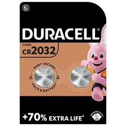 Batteria a bottone Duracell CR2032, Litio diossido di manganese, 3V, 230mAh