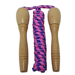Corda per Saltare con Manici in Legno, colori assortiti