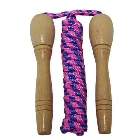 Corda per Saltare con Manici in Legno, colori assortiti
