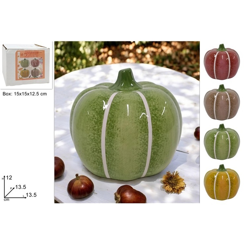 Decorazione Zucca In Ceramica 12 Cm 