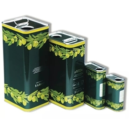 Latta 10 Lt Rettangolare Per Olio In Banda Stagnata Con Tappo ermetico