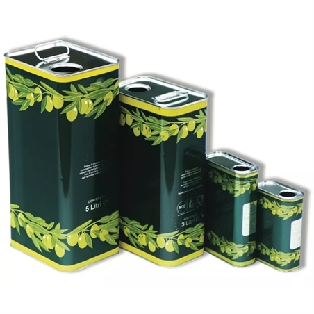 Latta 3 Lt Rettangolare Per Olio In Banda Stagnata Con Tappo ermetico