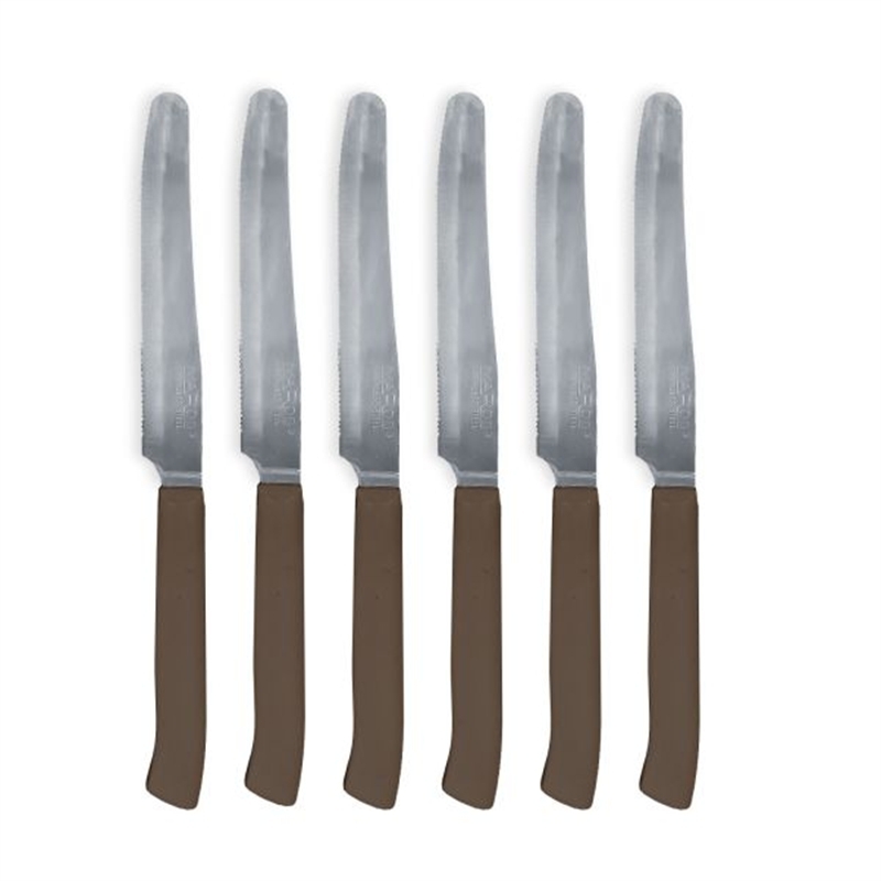 Marietti Set 6 Coltelli In Acciaio Inox Marrone