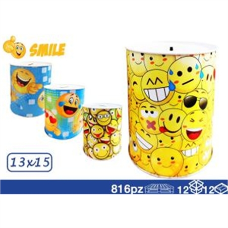 Salvadanaio In Latta Stampa Smile 13x15