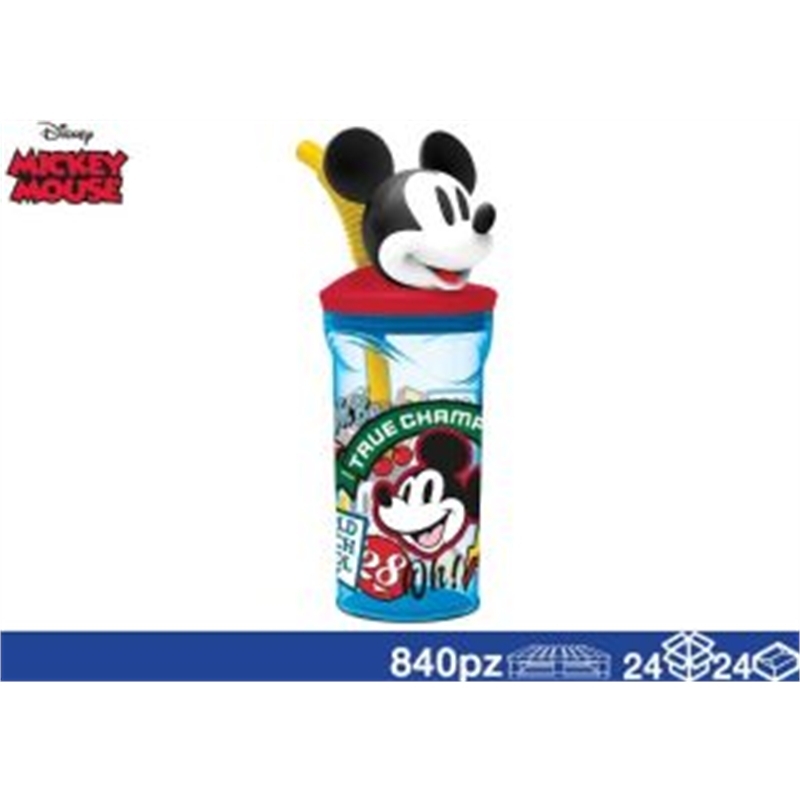 Bicchieri 3D Con Cannuccia 360 Ml Mickey
