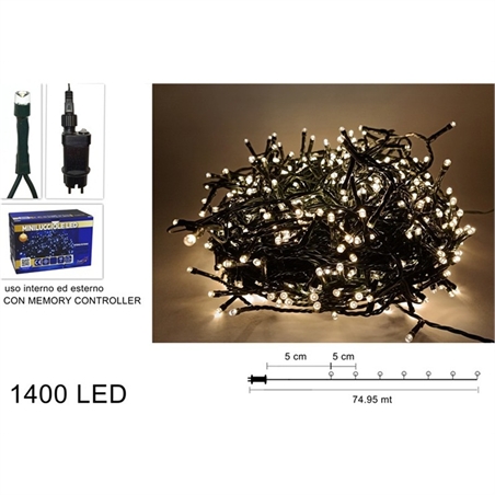 Minilucciole 1400 Led Bianco Calco Con Gioco Di Luci