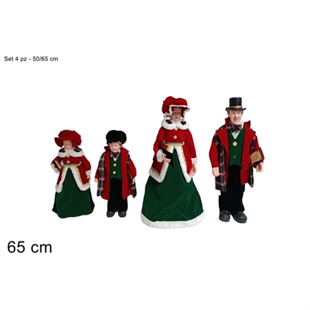 Famiglia Natalizia Set 4 Pezzi 50/65 Cm