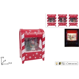 Scenario Natalizio Cassetta Postale 19 Cm Con Musica E Movimento