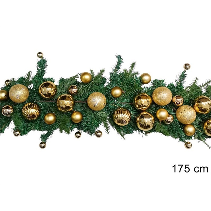 Ghirlanda Con Palle Oro 175 Cm