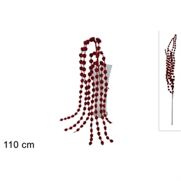 Stelo Pendente Glitterato Rosso 110 Cm