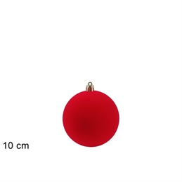 Palla Floccata In Velluto Rossa 10 Cm