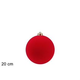 Palla Floccata In Velluto Rossa 20 Cm