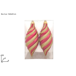 Appendini Ovali 25 Cm Set 2 Pz Rosso Oro In Box In Pvc