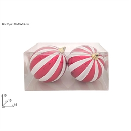 Palle 15 Cm Rosso Glitter Bianco In Box Pvc
