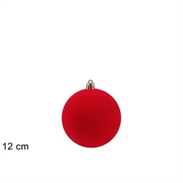 Palla Floccata In Velluto Rossa 12 Cm
