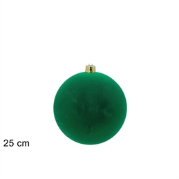 Palla Floccata In Velluto Verde 25 Cm