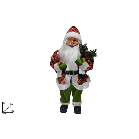 Babbo Natale 60 Cm Con Vestito Paillettes Rosso