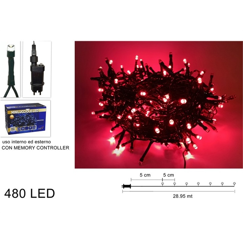 Minilucciole 480 Led In Scatola Colore Rosso