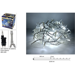 Minilucciole 480 Led Flash Bianco Freddo Cavo Bianco