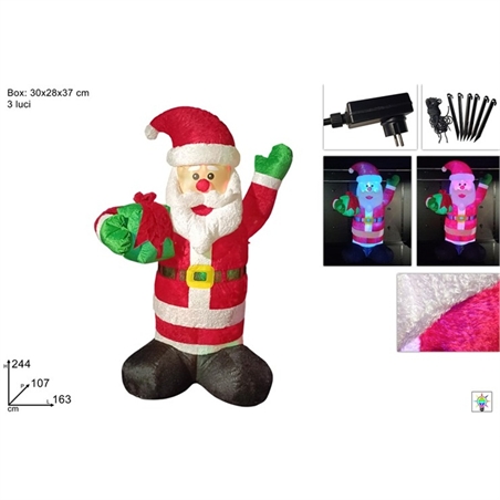 Babbo natale Gonfiabile 244 Cm Con Proiettore