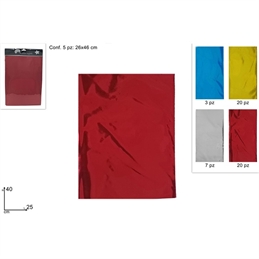 5 Sacchetti Regalo Tinta Unita 26 x 46 Cm