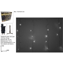 Tenda Flash Led 3 x 1,5 Metri Bianco Freddo