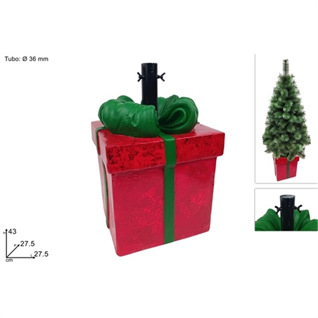base-albero-natale-pacco-regalo-rosso-verde
