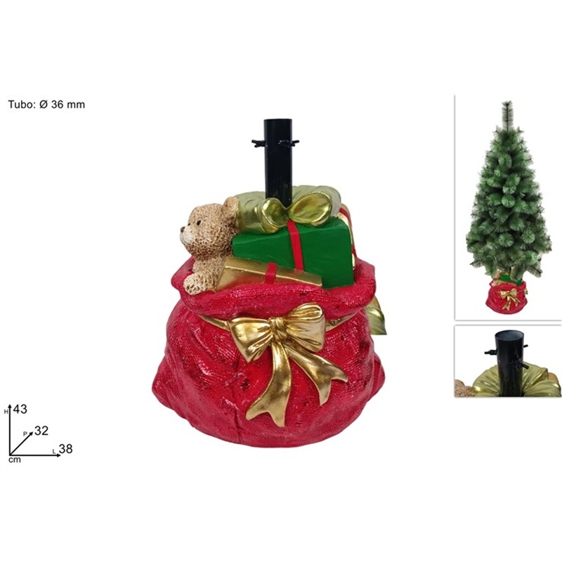 Base Albero Sacco Natalizio Rosso