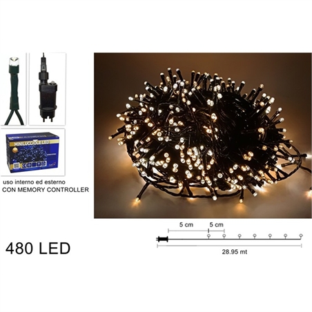 Minilucciole 480 Led Per Uso Interno Ed Esterno Bianco Caldo