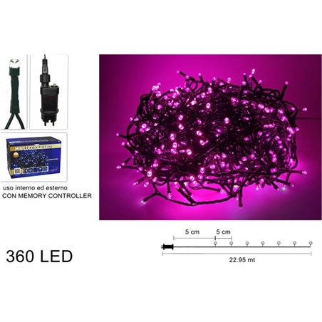 Minilucciole 360 Led Fucsia Per Uso Interno Ed Esterno