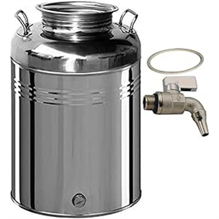 Contenitore/Barile per olio in acciaio inox 18/10 Belvivere da 50 litri realizzato in Italia
