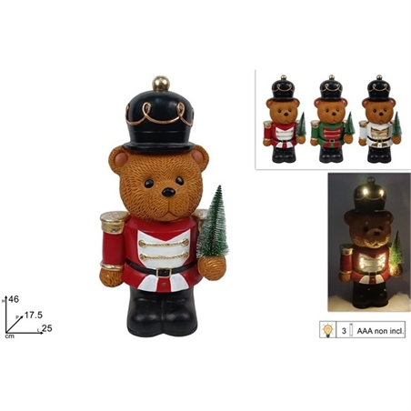 Orso Soldato 46 Cm Alberello Con Luci 