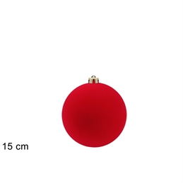 Palla Floccata In Velluto Rossa 15 Cm