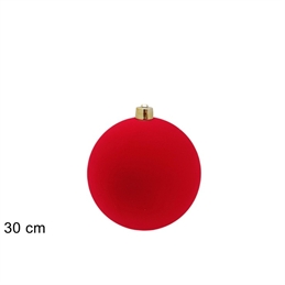 Palla Floccata In Velluto Rossa 30 Cm