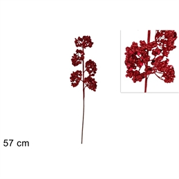 Stelo Bacche 57 Cm Glitterare Rosse