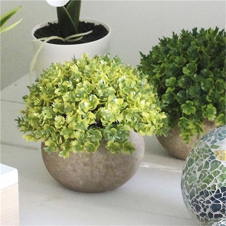 Vaso Effetto Pietra Con Mazzo Di Fiori Artificiali Assortito In 4 Modelli