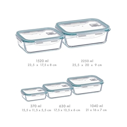 Lunch Box Rettangolare In Borosilicato 1040 Ml