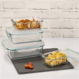 Lunch Box Rettangolare In Borosilicato 1040 Ml