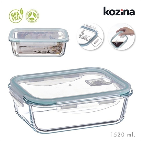 Lunch Box Rettangolare In Borosilicato 1520 Ml
