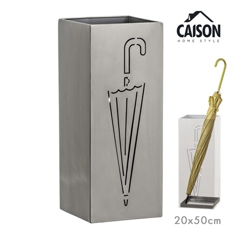 Portaombrelli Metallico Quadrato Umbrella Cromato 20x50 cm