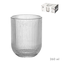 Bicchiere In Vetro A Righe Da 260 ml