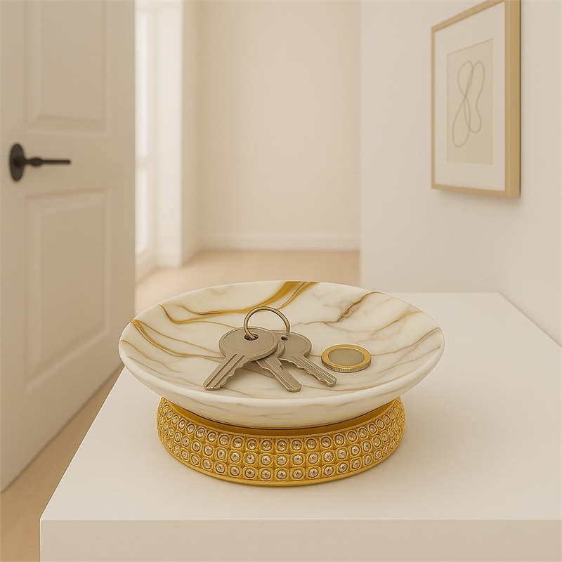 Svuota Tasche Effetto Marmo Gold