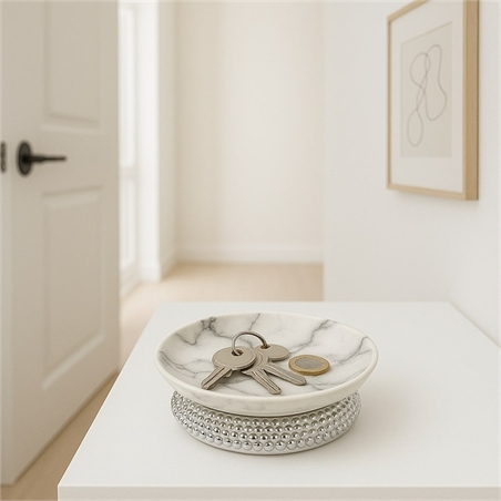 Svuota Tasche Effetto Marmo Silver