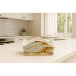 Portatovaglioli Effetto Marmo Gold