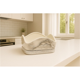 Portatovaglioli Effetto Marmo Silver