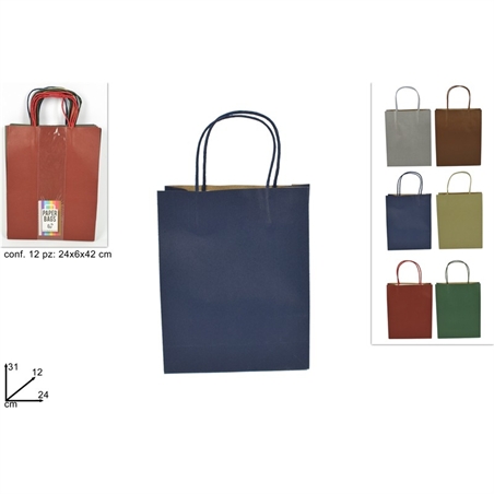 Busta Regalo Carta Colori Assortiti 31x12x24