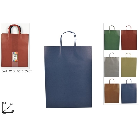 Busta Regalo In Carta 44x14x35 Cm Colori Assortiti