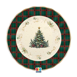 Piatti 25 cm Tartan Christmas 6 pezzi